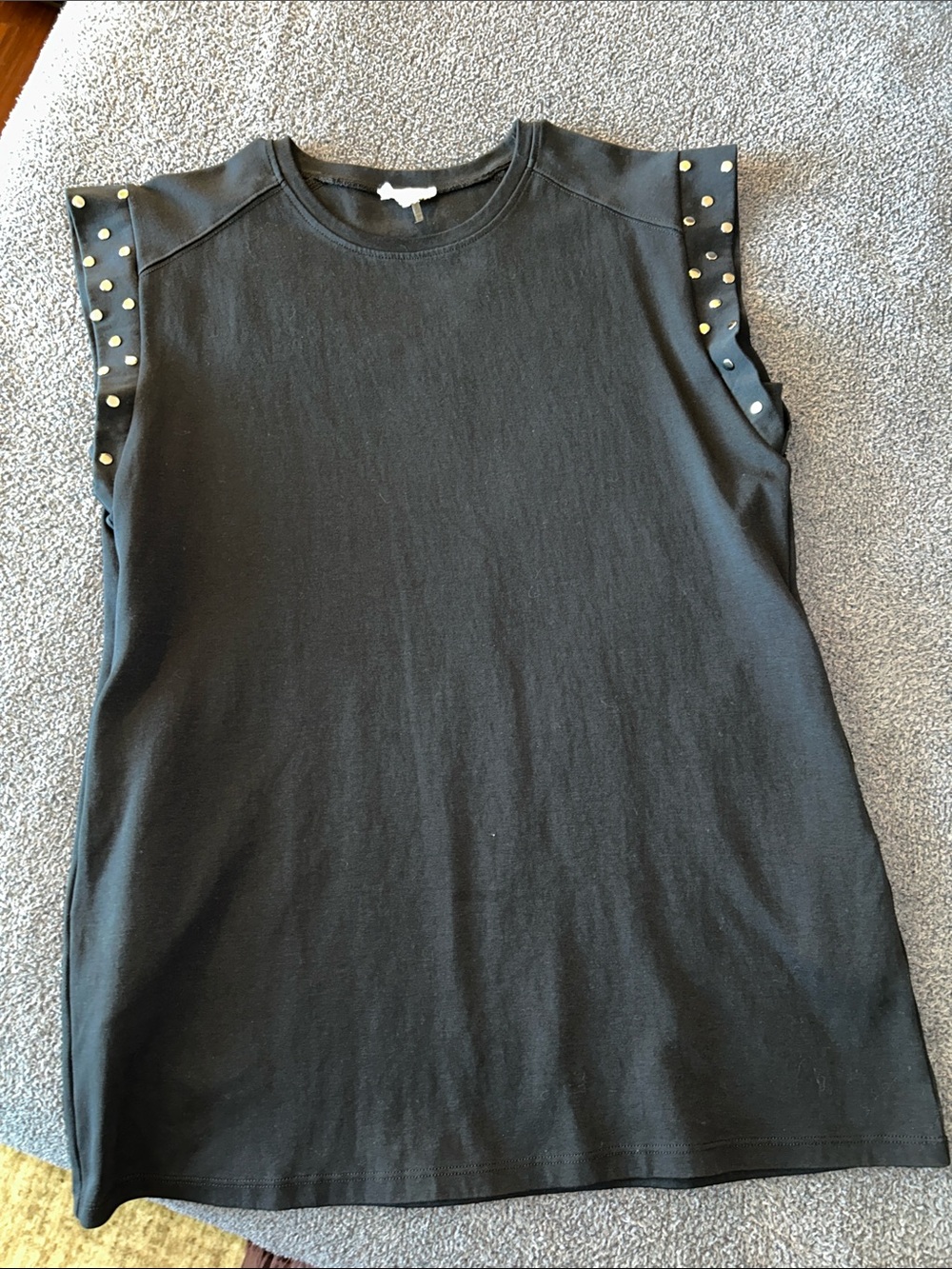 Black Studded Sleeve Women's t-shirt dress